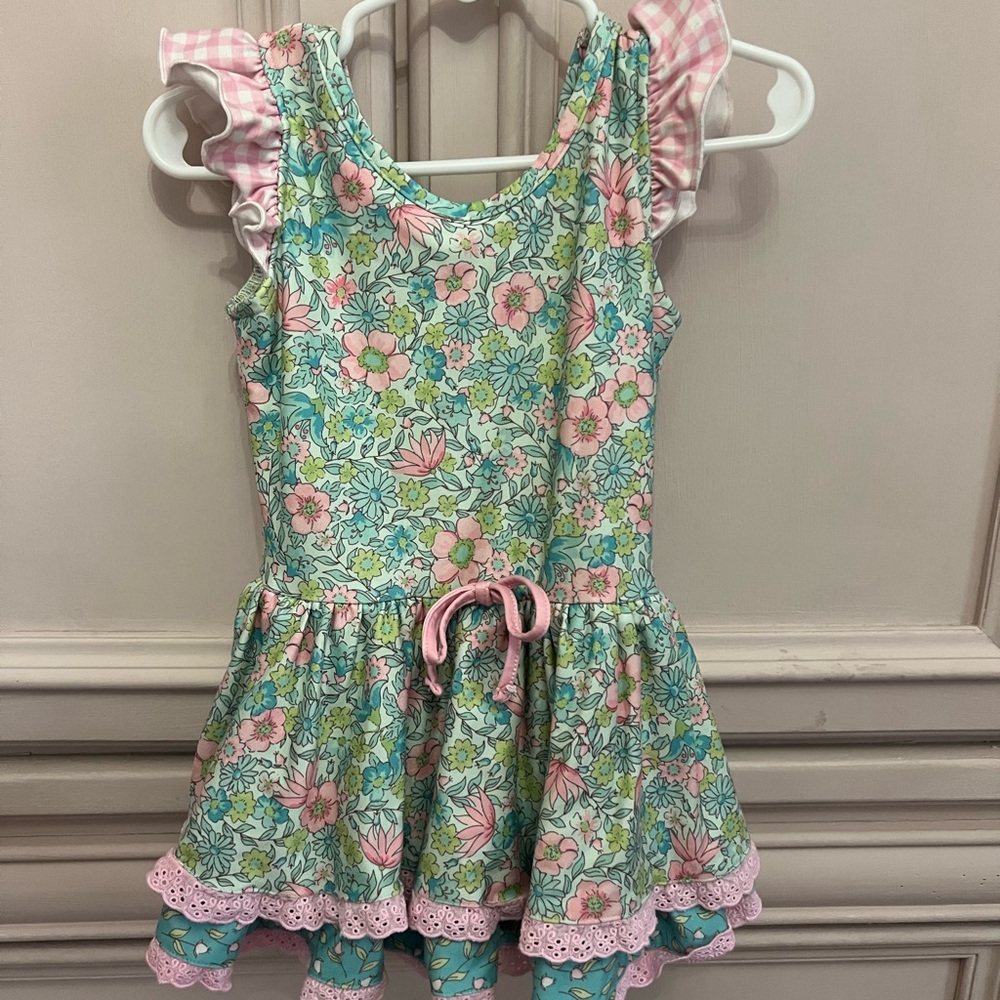 Cheeky Plum Farrah Leotard - Rose Water Blossom 3T